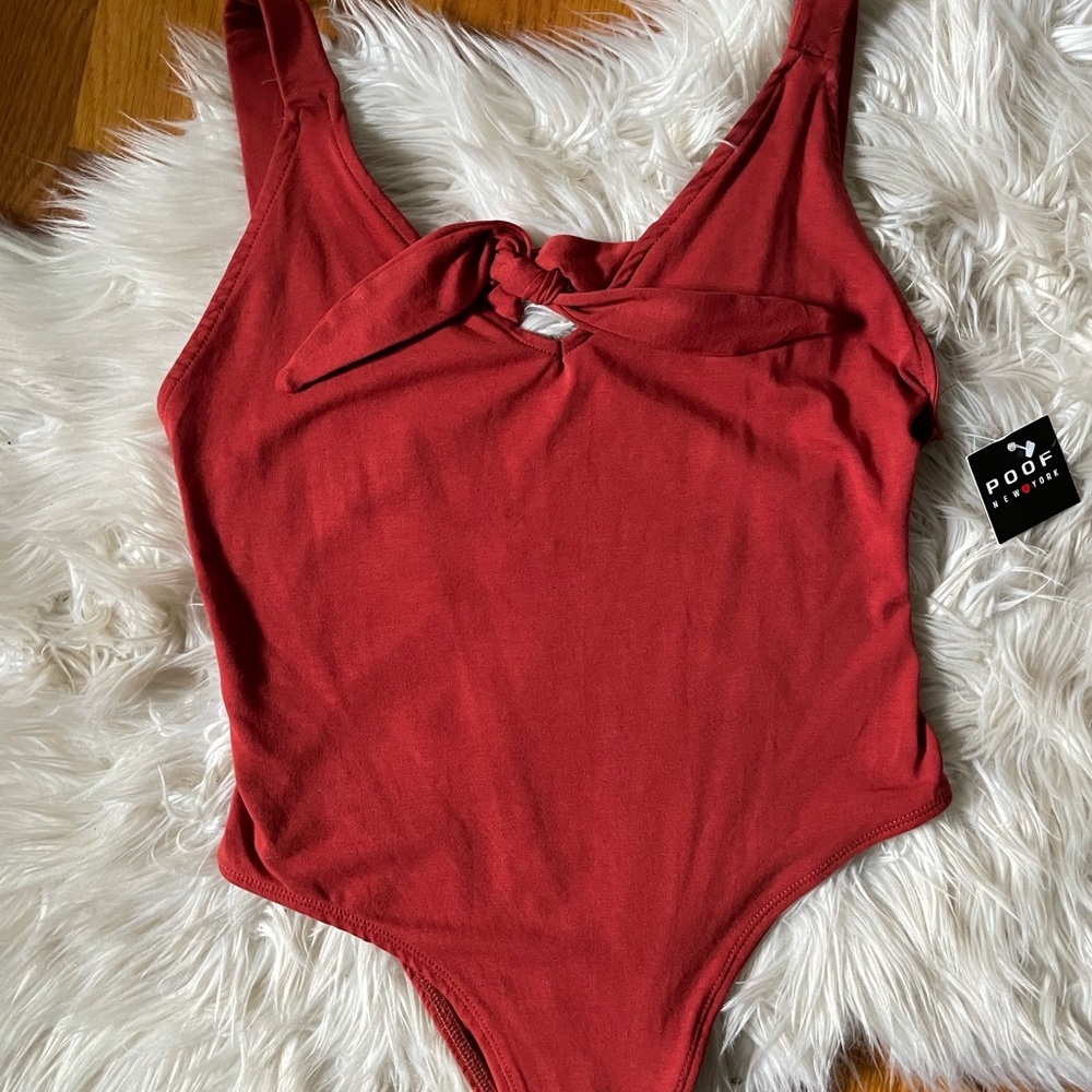 Rust Front-Tie Bodysuit NWT